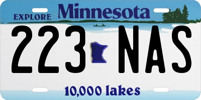 MN license plate 223NAS