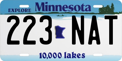MN license plate 223NAT