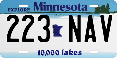 MN license plate 223NAV