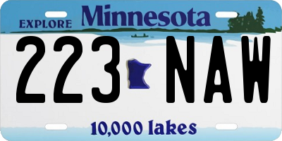 MN license plate 223NAW