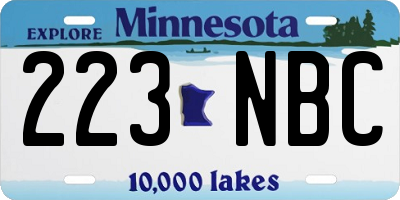 MN license plate 223NBC