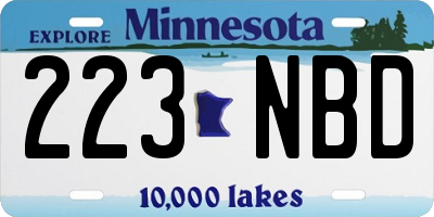MN license plate 223NBD