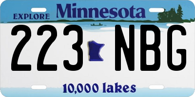 MN license plate 223NBG