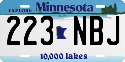 MN license plate 223NBJ