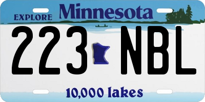 MN license plate 223NBL