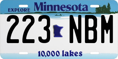 MN license plate 223NBM