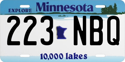 MN license plate 223NBQ