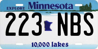 MN license plate 223NBS