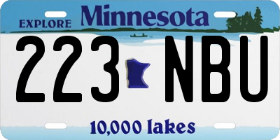MN license plate 223NBU