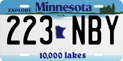 MN license plate 223NBY