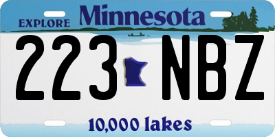 MN license plate 223NBZ