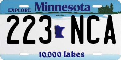 MN license plate 223NCA