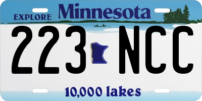 MN license plate 223NCC
