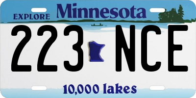MN license plate 223NCE