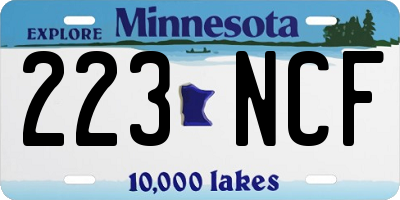 MN license plate 223NCF