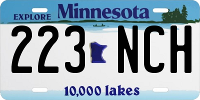 MN license plate 223NCH