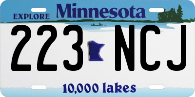 MN license plate 223NCJ