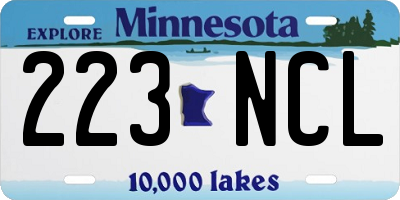 MN license plate 223NCL