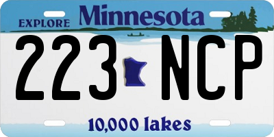 MN license plate 223NCP