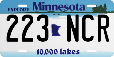MN license plate 223NCR