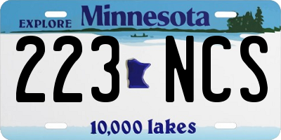 MN license plate 223NCS