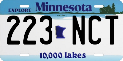 MN license plate 223NCT