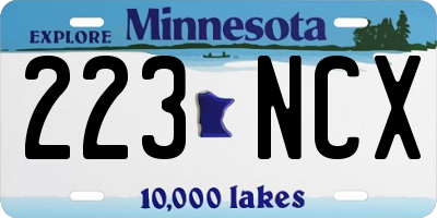 MN license plate 223NCX