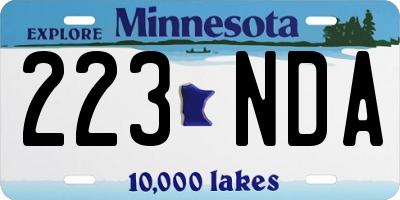 MN license plate 223NDA