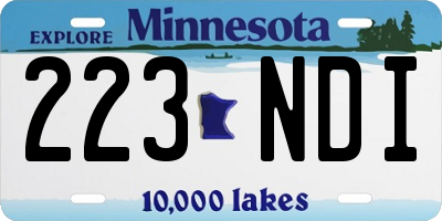 MN license plate 223NDI