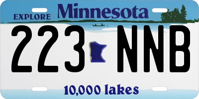 MN license plate 223NNB