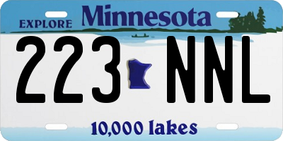 MN license plate 223NNL