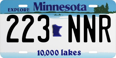 MN license plate 223NNR