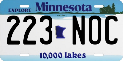 MN license plate 223NOC