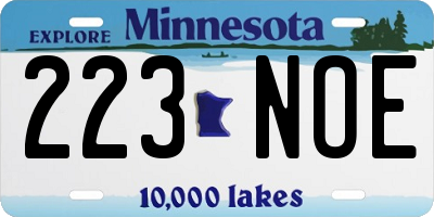 MN license plate 223NOE
