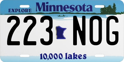 MN license plate 223NOG