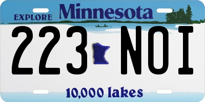 MN license plate 223NOI