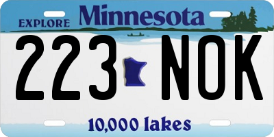 MN license plate 223NOK