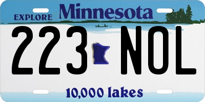 MN license plate 223NOL