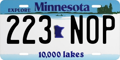 MN license plate 223NOP