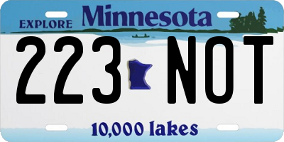 MN license plate 223NOT
