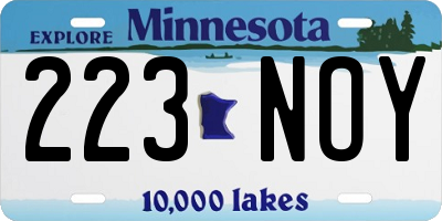 MN license plate 223NOY
