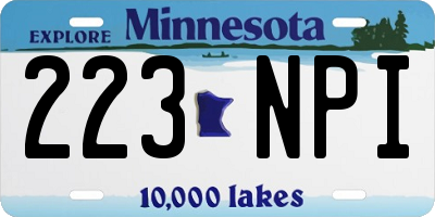 MN license plate 223NPI