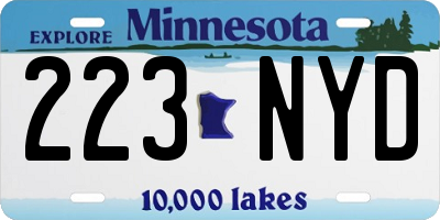 MN license plate 223NYD