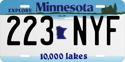 MN license plate 223NYF