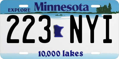 MN license plate 223NYI