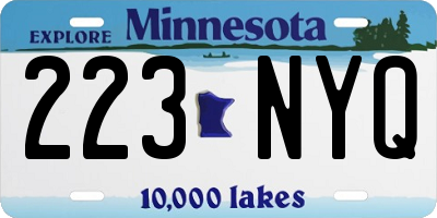 MN license plate 223NYQ