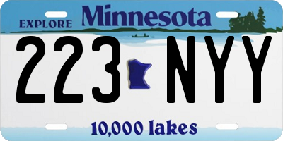 MN license plate 223NYY