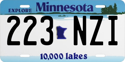 MN license plate 223NZI