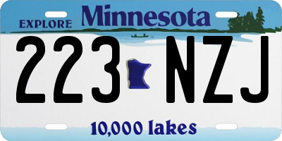 MN license plate 223NZJ