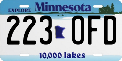 MN license plate 223OFD